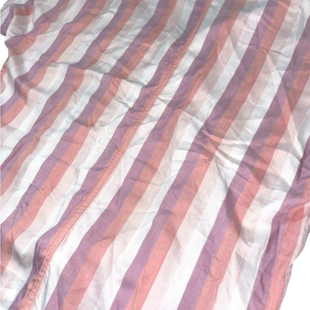 NWT Cupio Blush Striped‎ Tie-Front Short Sleeve Rayon Blouse Size Small - Picture 7 of 8